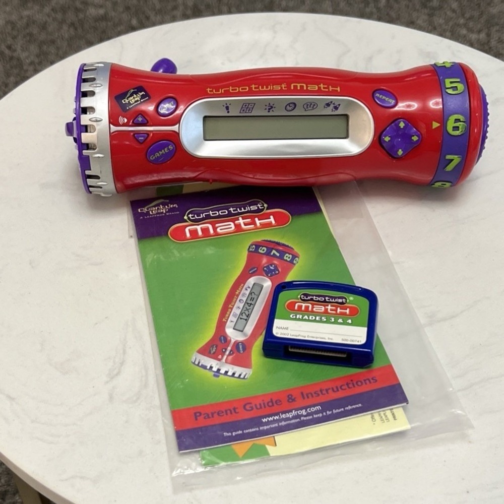 LeapFrog Turbo Twist Math Quantum Leap Red Handheld Learning Game Grades 3 & 4